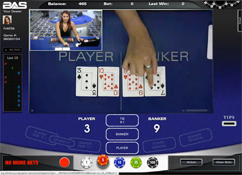 Live Dealer Baccarat Screen Shot