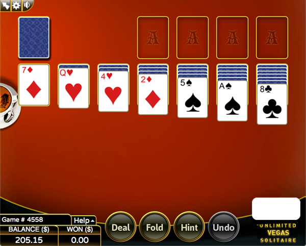Screen Shot - Lucky99 Mini Game - Vegase Solitaire